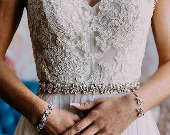 Big Jewel Bridal Belt; Rhinestone Wedding Belt; Accent Wedding Belt; Wedding Dress Belt; Rhinestone Belt; Crystal Sash; Silver Wedding Belt