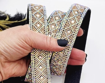 Champagne Rhinestone Purse Strap: Detachable Purse Strap; Crossbody Strap; Rhinestone Crossbody Strap; Rhinestone Shoulder Purse Strap