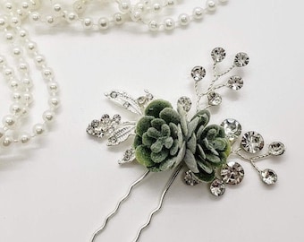 Succulent Bridal Hair Pin; Small Succulent Hair Pin; Wedding Hair Pins; Bohemian Wedding; Succulent Wedding; Southwest Wedding; Succulent