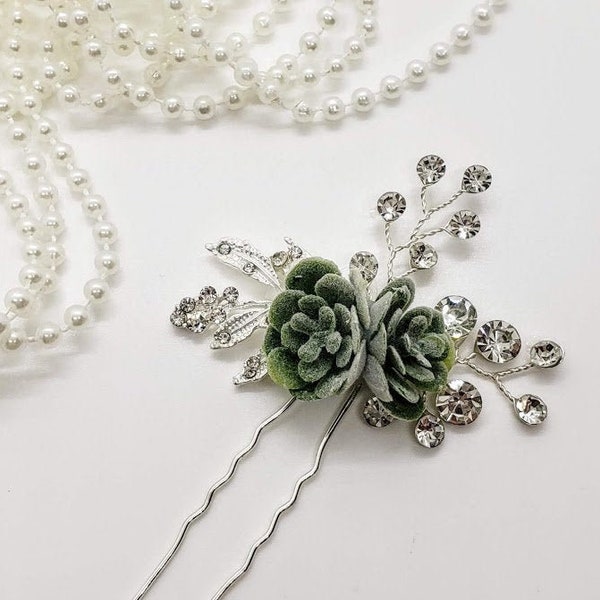 Succulent Bridal Hair Pin; Small Succulent Hair Pin; Wedding Hair Pins; Bohemian Wedding; Succulent Wedding; Southwest Wedding; Succulent