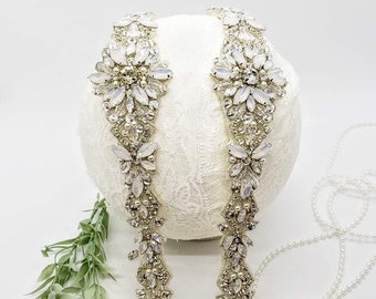 Opal Wedding Dress Straps; Art Deco Wedding Dress Straps; Wedding Dress; Detachable Straps; Rhinestone Dress Straps; Detachable Dress Straps