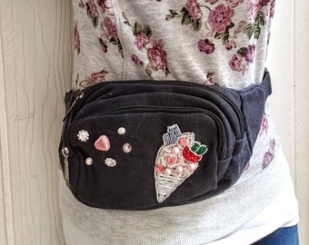 Ice Cream Social Fanny Pack; Women's Fanny Pack; Unique Fanny Pack; Festival Waist Pack; Hip Pack; Travel Fanny Pack; Cute Fanny Pack