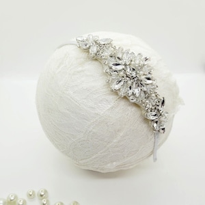 Diamond Rhinestone Wedding Headband; Bridal Headband; Wedding Accessories; Women&#39;s Rhinestone Headband; Beaded Wedding Headpiece