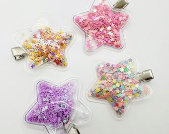 Confetti Star Hair Clip: Girl's Birthday Party Favor