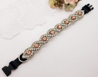 Pink Rhinestone Dog Collar: Pink Beaded Dog Collar; Sparkly Pink Dog Collar; Pink Dog Collar for Girl Dog; Girly Collars; Pink Collar