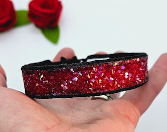 Ruby Red Cat Collar; Valentine's Day Cat Collar; Breakaway Collar; Bling Cat Collar; Ruby Cat Collar