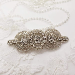 Art Deco Barrette; French Knot Barrette; French Knot Clip; Rhinestone Barrette; Gatbsy Barrette; Fancy French Knot Barrette;Wedding Barrette