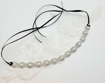 Rhinestone Pearl Choker Necklace: Rose Gold Bridesmaid Wedding Jewelry