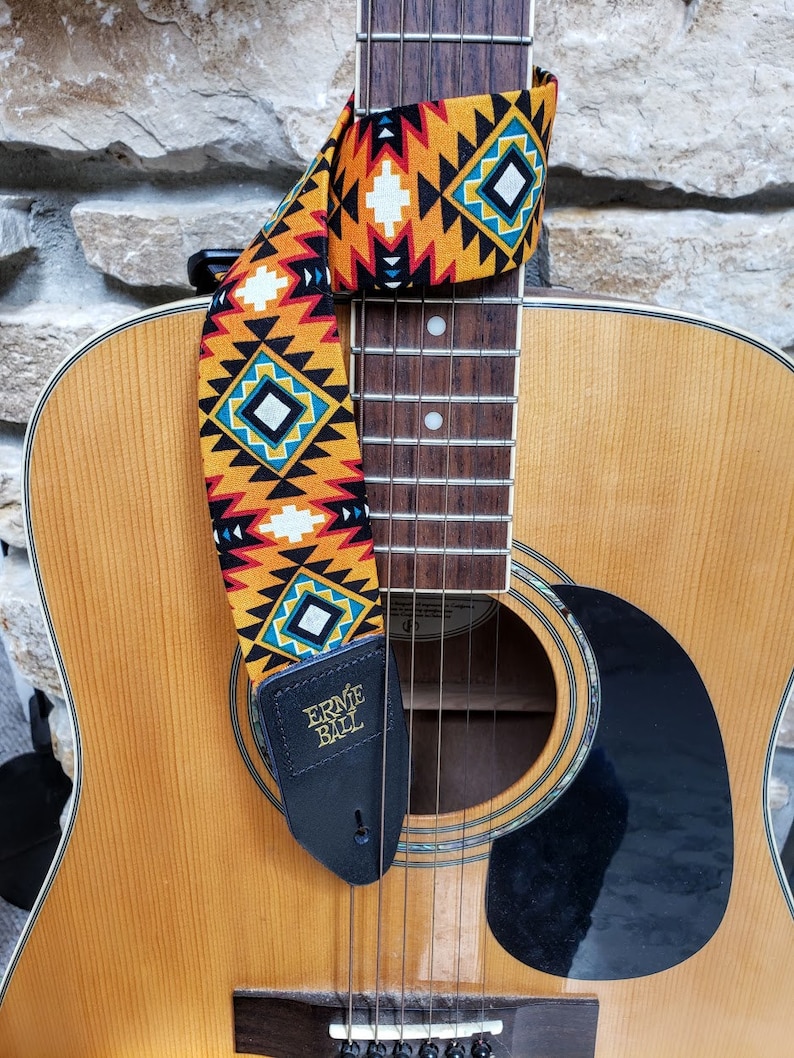 Southwest Style Guitar Strap Statement Guitar Strap Unique Etsy