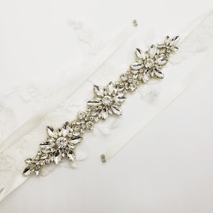 Art Deco Beaded Belt White Vintage Retro Cummerbund Ladies One Size Art Deco Beaded Belt - Etsy main image 3