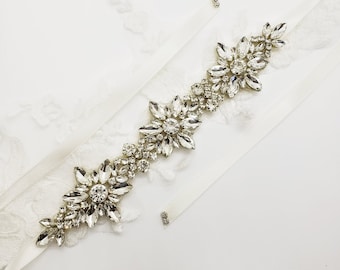 Celestial Rhinestone Wedding Belt: Art Deco Bridal Sash