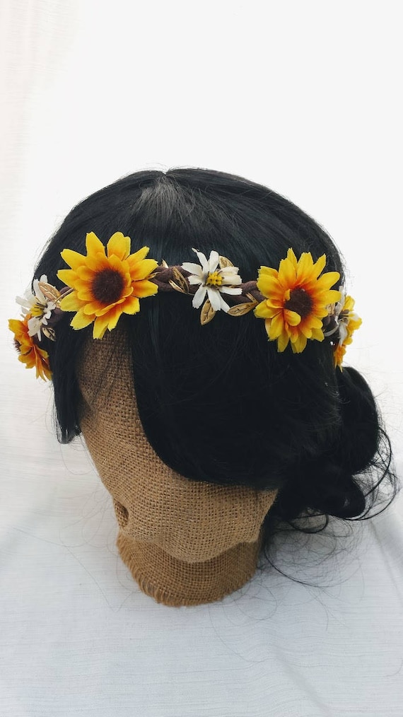 Sunflower Festival Crown: Wildflower Hippie Headband