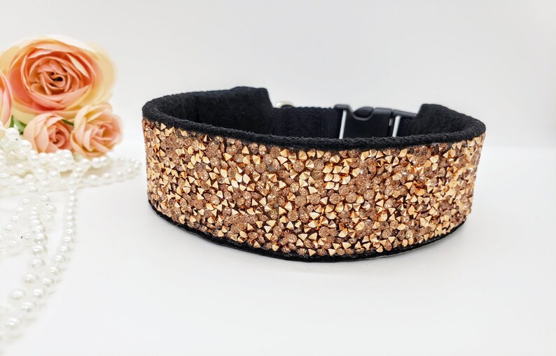 Rose Gold Gem Dog Collar Copper Dog Collars Sparkle Dog Etsy