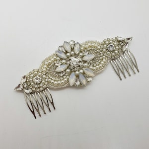 Opal Bridal Hair Comb: Moonstone Wedding Hair Piece