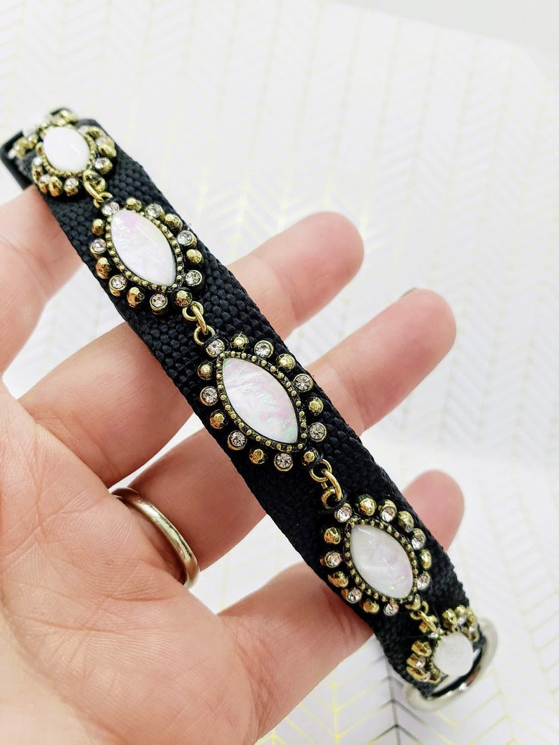 Faux Opal Dog Collar Designer Dog Collar Rhinestone Dog Etsy