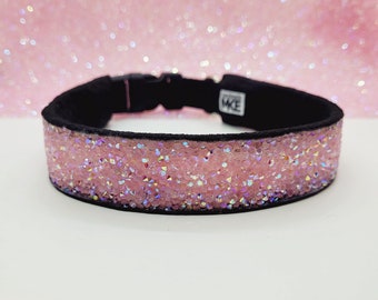 Pink Gem Dog Collar; Unique Dog Collars; Medium Pink Sparkle Dog Collar; Pink Dog Collar; Jeweled Dog Collar; Bling Dog Collar; Pink Collar