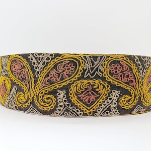 Gold Embroidered Guitar Strap Embroidered Guitar Strap Guitar Strap Unique Guitar Strap Guitar Strap for Women Guitarist Upcycled image 1