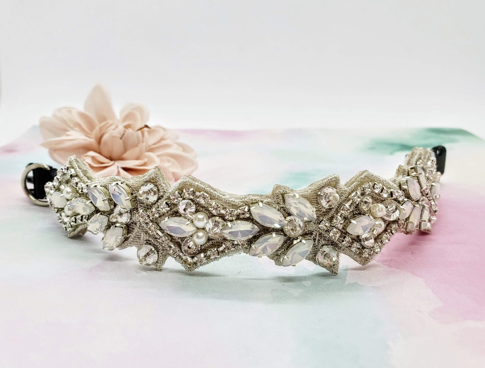 Moonstone Dog Collar Opal Dog Collars Small Crystal Dog Etsy