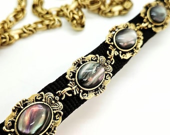 Dark Opal Dog Collar; Boutique Dog Collar; Designer Dog Collar; Opal Collar; Fancy Dog Collar; Gold Dog Collar; Night Court; Ren Faire