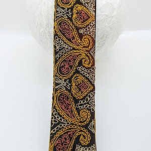 Gold Embroidered Guitar Strap Embroidered Guitar Strap Guitar Strap Unique Guitar Strap Guitar Strap for Women Guitarist Upcycled image 5