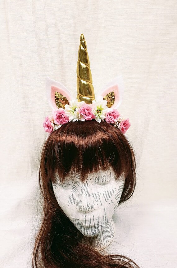 Serre-tête Corne De Licorne Doré Pailleté - Accessoire Fête Fille, Anniversaire, Déguisement - Taille Unique - 8