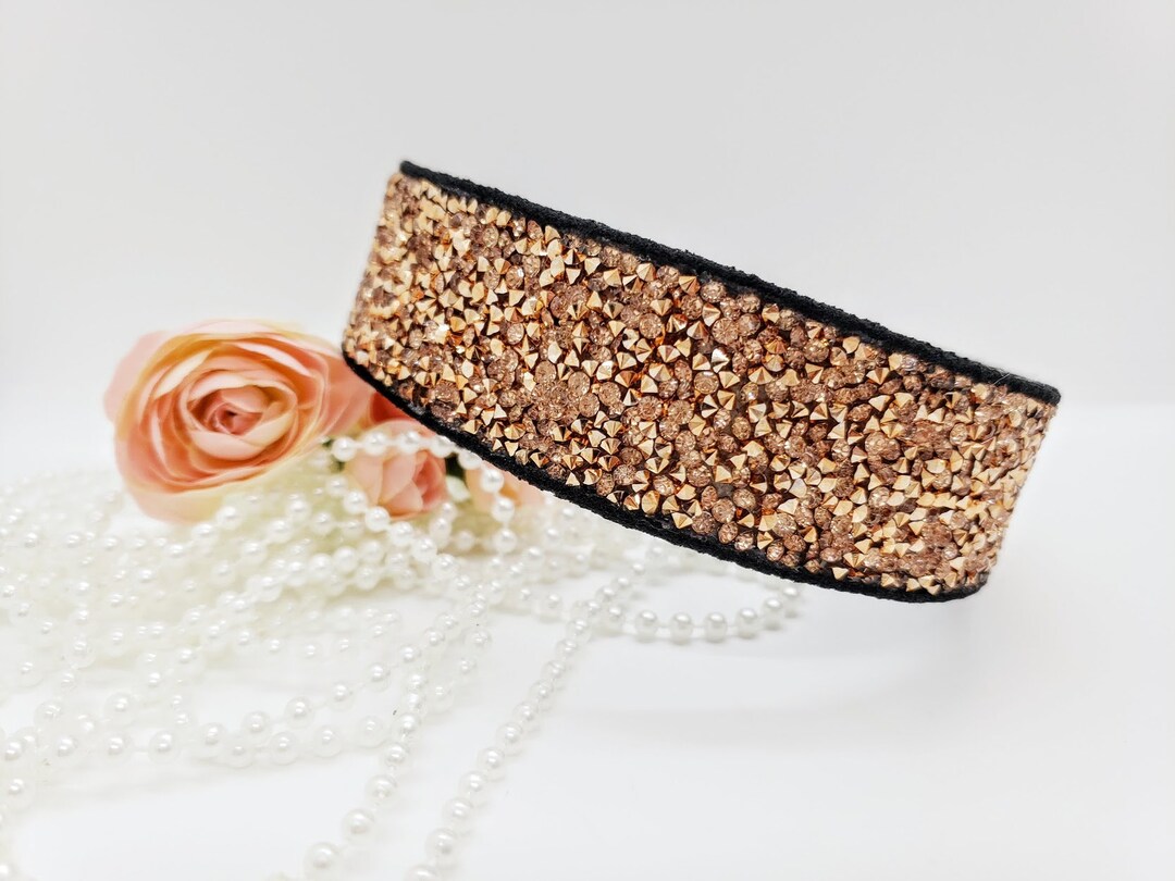Rose Gold Gem Dog Collar Copper Dog Collars Sparkle Dog Collarrose Gold