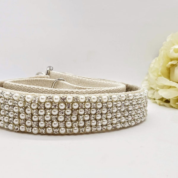 Rhinestone Pearl Purse Strap: Adjustable Bling Bag Strap