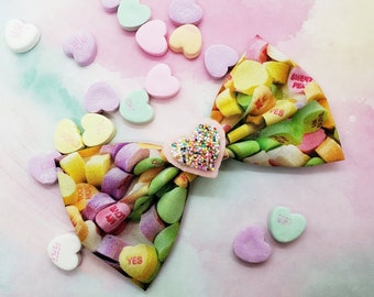 Candy Heart Dog Bow Tie: Valentine's Day Pet Collar Accessory