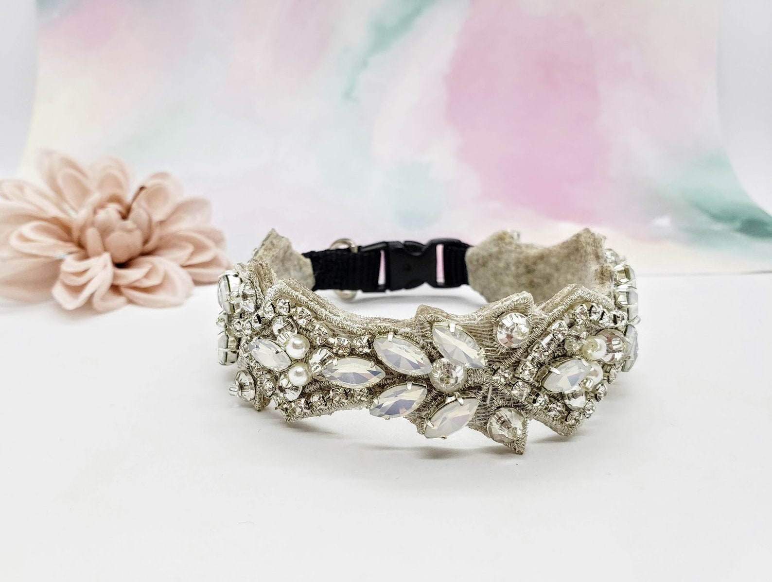 Moonstone Dog Collar Opal Dog Collars Small Crystal Dog Etsy