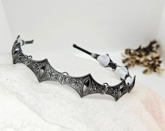 Iron Renaissance Fair Crown: Gunmetal Ren Faire Headband; Iron Crown; Viking Crown; Medieval Headpiece; Crown Headband for Ren Faire