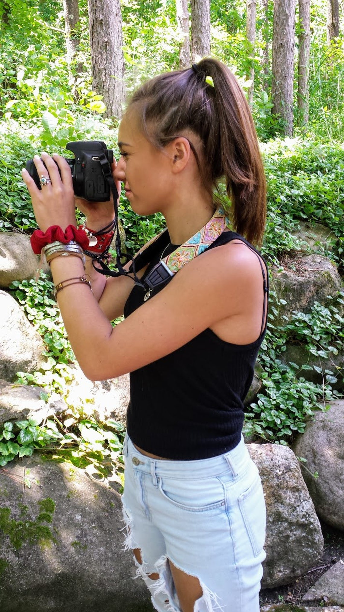 Pastel Beaded Camera Strap Cushioned Camera Neck Strap Etsy