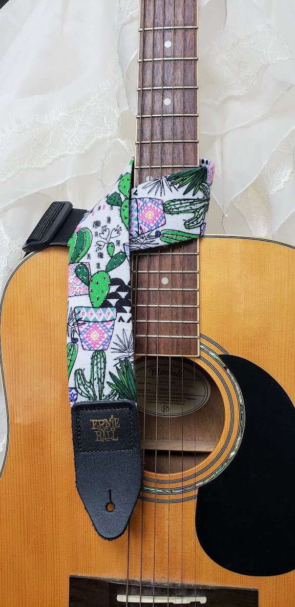 Cactus Guitar Strap Southwestern Guitar Strap Unique Guitar Etsy UK
