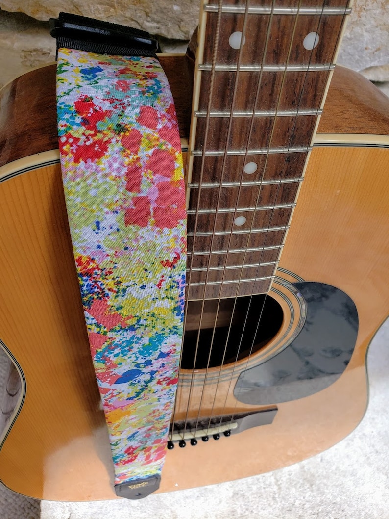Paint Splatter Guitar Strap Jackson Pollock Inspiration Etsy