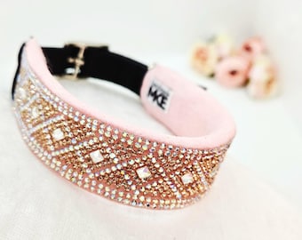 Pink Bling Adjustable Collar; Pink Girly Collar; Fancy Pink Collar; Bling Collars; Adjustable Rhinestone Collars; Pink Stone Collar