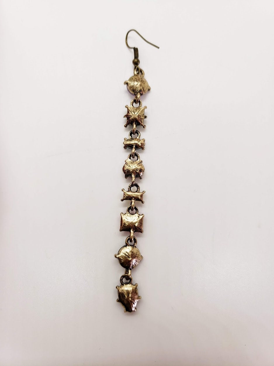 Rainbow Rhinestone Chandelier Earrings: Long Dangle Bridal Jewelry