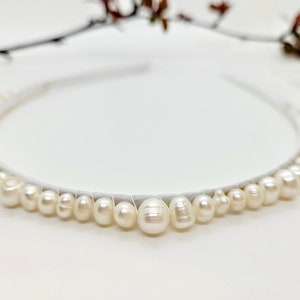Freshwater Pearl Headband; Skinny Pearl Headband