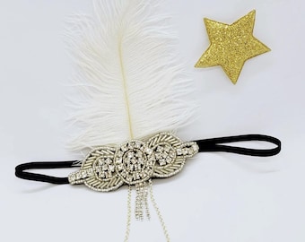 Great Gatsby Headpiece; Baby Flapper Headband; Great Gatsby Party; New Year's Party; Great Gatsby New Year Party; Flapper Headband