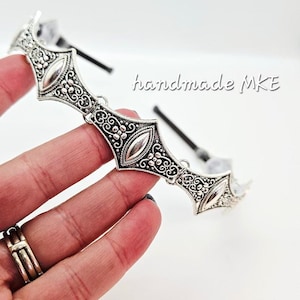 Metal Crown Headband: Medieval Battle Armor Headpiece; Viking Crown; Chainmail Crown; Silver Medieval Crown; Metal Crown; Renaissance Faire image 8