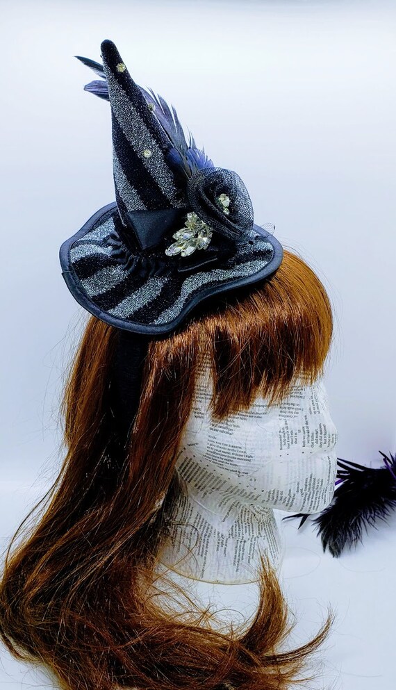 thumbnail image 2 of Classic Witch Hat For Halloween - Adjustable Steeple Lace Costume Accessory 2 of 11