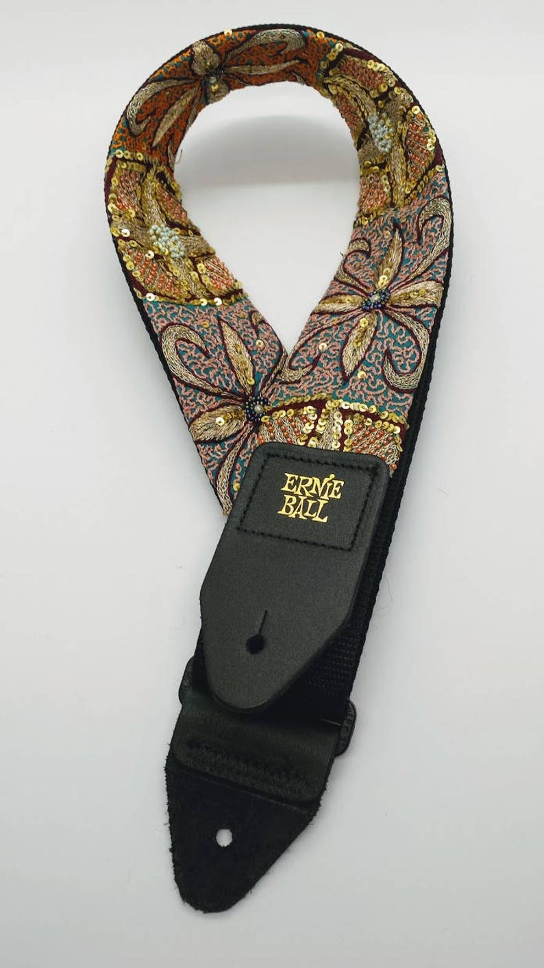 Desert Sands Embroidered Guitar Strap Statement Guitar Strap Etsy