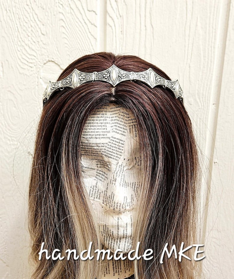 Metal Crown Headband: Medieval Battle Armor Headpiece; Viking Crown; Chainmail Crown; Silver Medieval Crown; Metal Crown; Renaissance Faire image 10