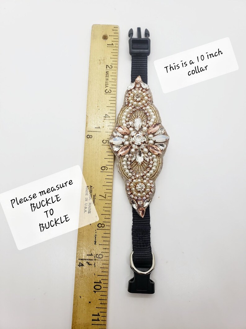 Black Gem Dog Collar; Unique Dog Collars; Iridescent Dog Collar; Medium Dog Collar; Jeweled Dog Collar; Bling Dog Collar; Black Collar