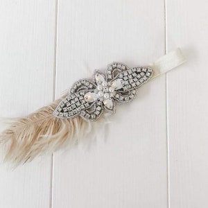 Girl&#39;s Flapper Feather Headband; Great Gatsby Headband; 20&#39;s Style Kid&#39;s Headband; Rhinestone Flapper Headband; Dress Up Headband