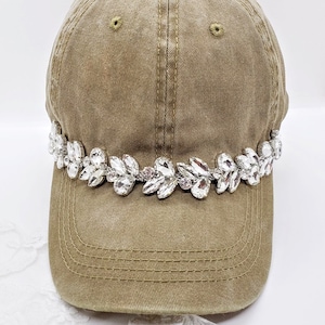 Bling Baseball Hat; Women&#39;s Baseball Hat; High Pony Hat; Bun Baseball Hat; Gifts for Her; Bling Hat; Rhinestone Baseball Hat; Accessories