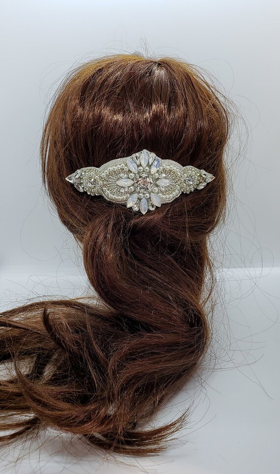 Blush Moonstone Bridal Comb PETAL | Blush Bridal Hair Combs – Noon on the Moon main image 4