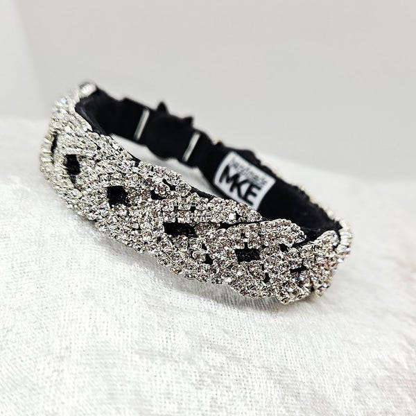 Rhinestone Braid Cat Collar: Fancy Bling Cat Collar; Fancy Breakaway Collar; Rhinestone Collar for Cats; ; Breakaway Cat Collar