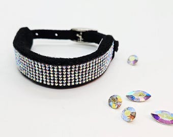 Rainbow Rhinestone Collar; Small Collar for Dogs; Small Collar for Cats; Adjustable Bling Collar; A/B Rhinestone Collars; Fancy Collars