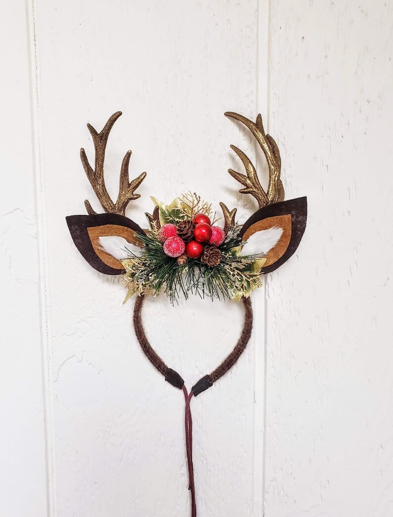 Christmas Deer Antler Headband Rustic Deer Headband for Photo Etsy