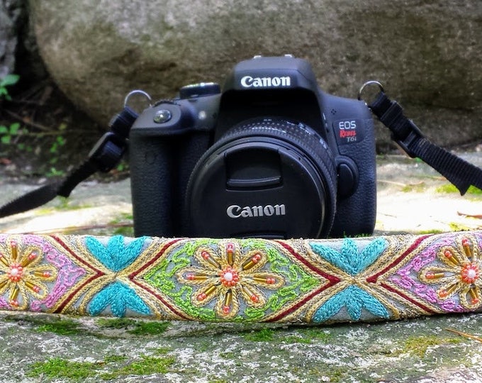 Pastel Beaded Camera Strap Cushioned Camera Neck Strap Unique Camera pastel-beaded-camera-strap-cushioned-camera-neck-strap-unique-camera