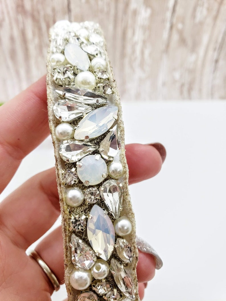 Opal and Pearl Dog Collar Opal Dog Collars Small Crystal Dog Etsy